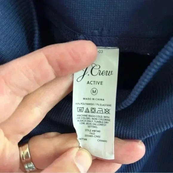 EUC J Crew SculptStretch high rise ribbed leggings in blue. Size Medium. - Picture 3 of 5